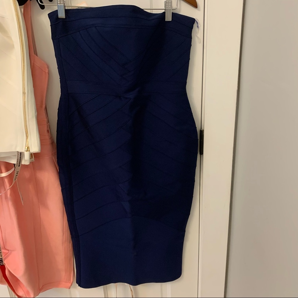 House of CB Navy Strapless Dress